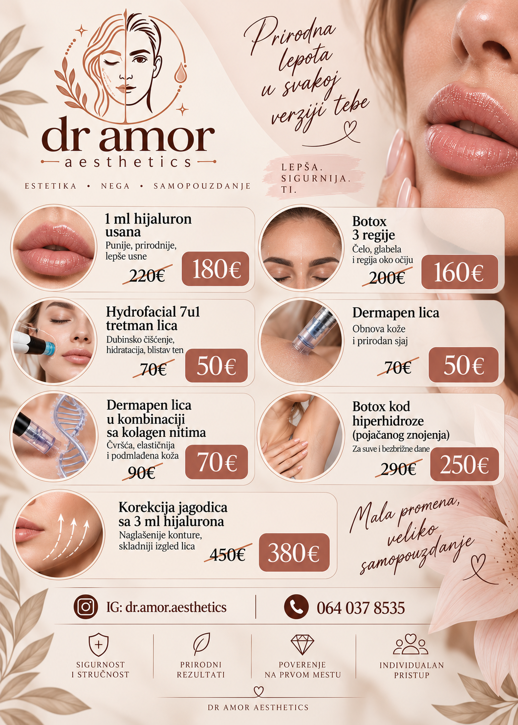Dr Amor Aesthetics promo cenovnik